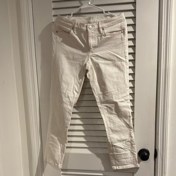 LOFT Women's Off-White Ankle Jeans - Picture 1 of 4